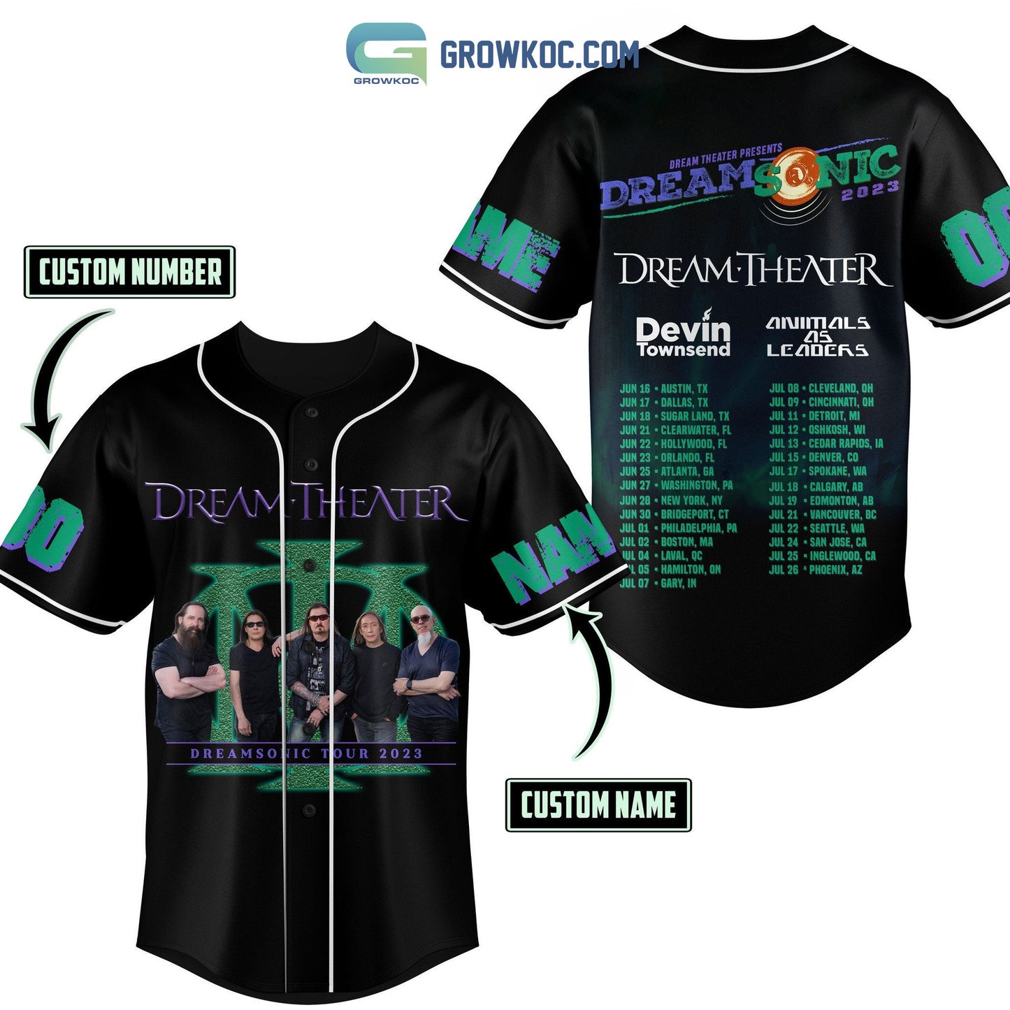Dream Theater Presents Dream Sonic 2023 Personalized Baseball Jersey Unisex T-shirt, Sweatshirt, Hoodie, Long Sleeve Tee - T-Shirt, Sweatshirt, Hoodie