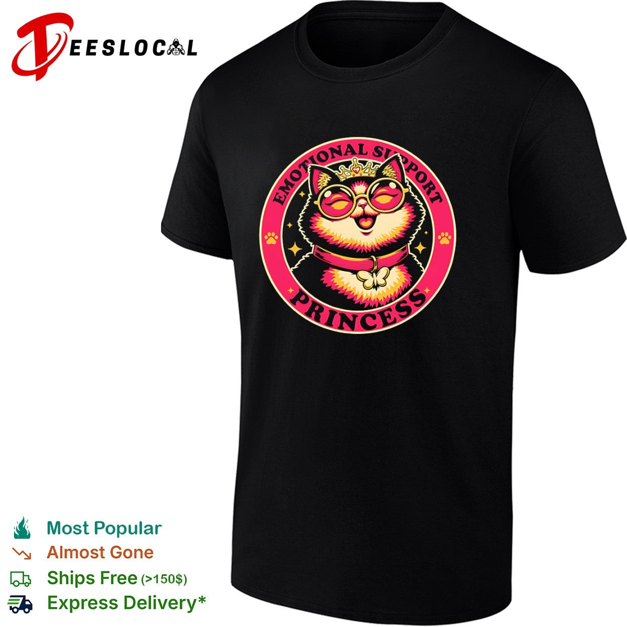 Dungeon Crawler Carl Emotional Support Cat Princess shirt Unisex T-shirt, Sweatshirt, Hoodie, Long Sleeve Tee - T-Shirt, Sweatshirt, Hoodie