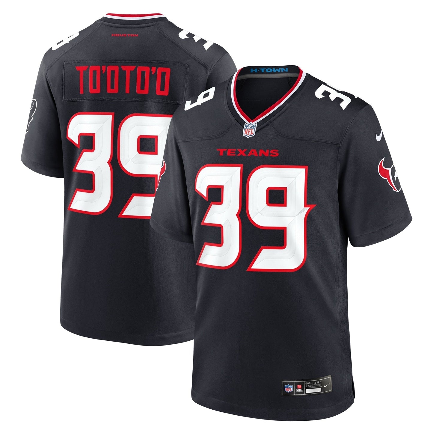 Houston Texans Henry To'oto'o Navy Team Game Jersey football jersey product view 1
