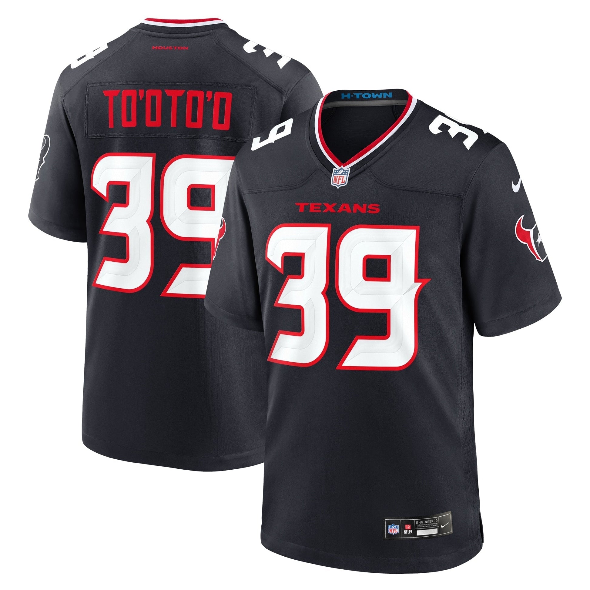 Houston Texans Henry To'oto'o Navy Team Game Jersey football jersey product view 1