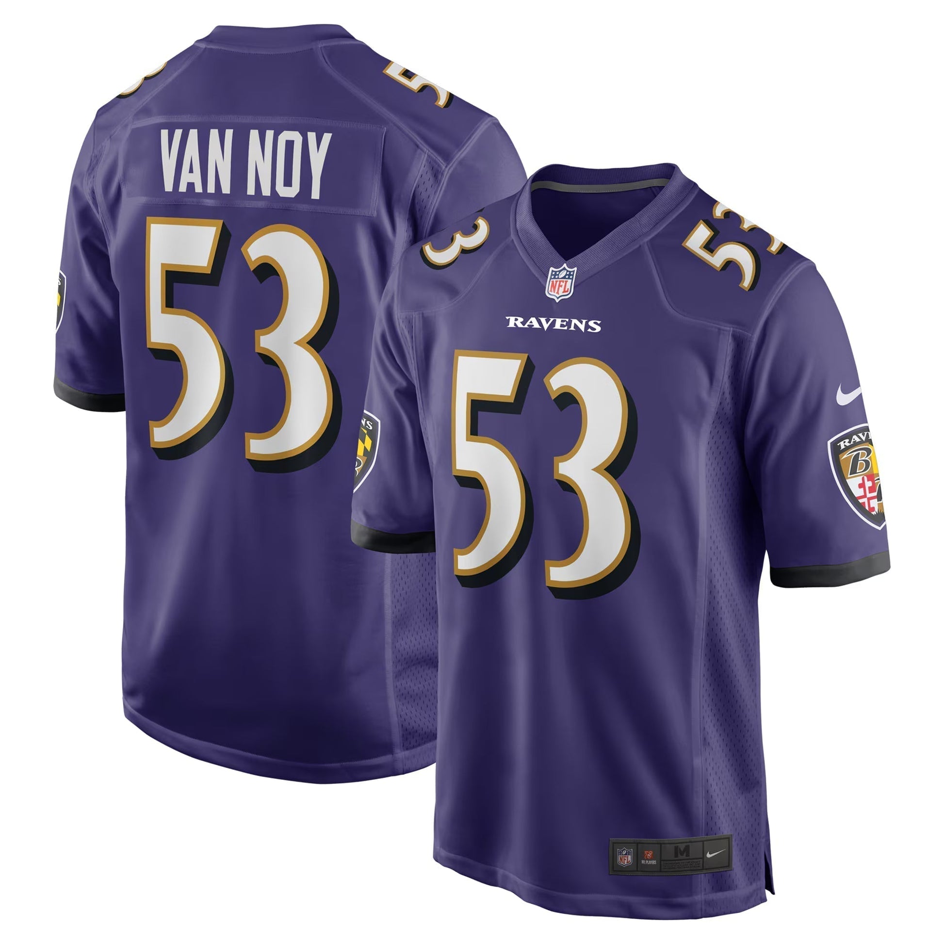 Baltimore Ravens Kyle Van Noy Purple Team Game Jersey football jersey product view 1