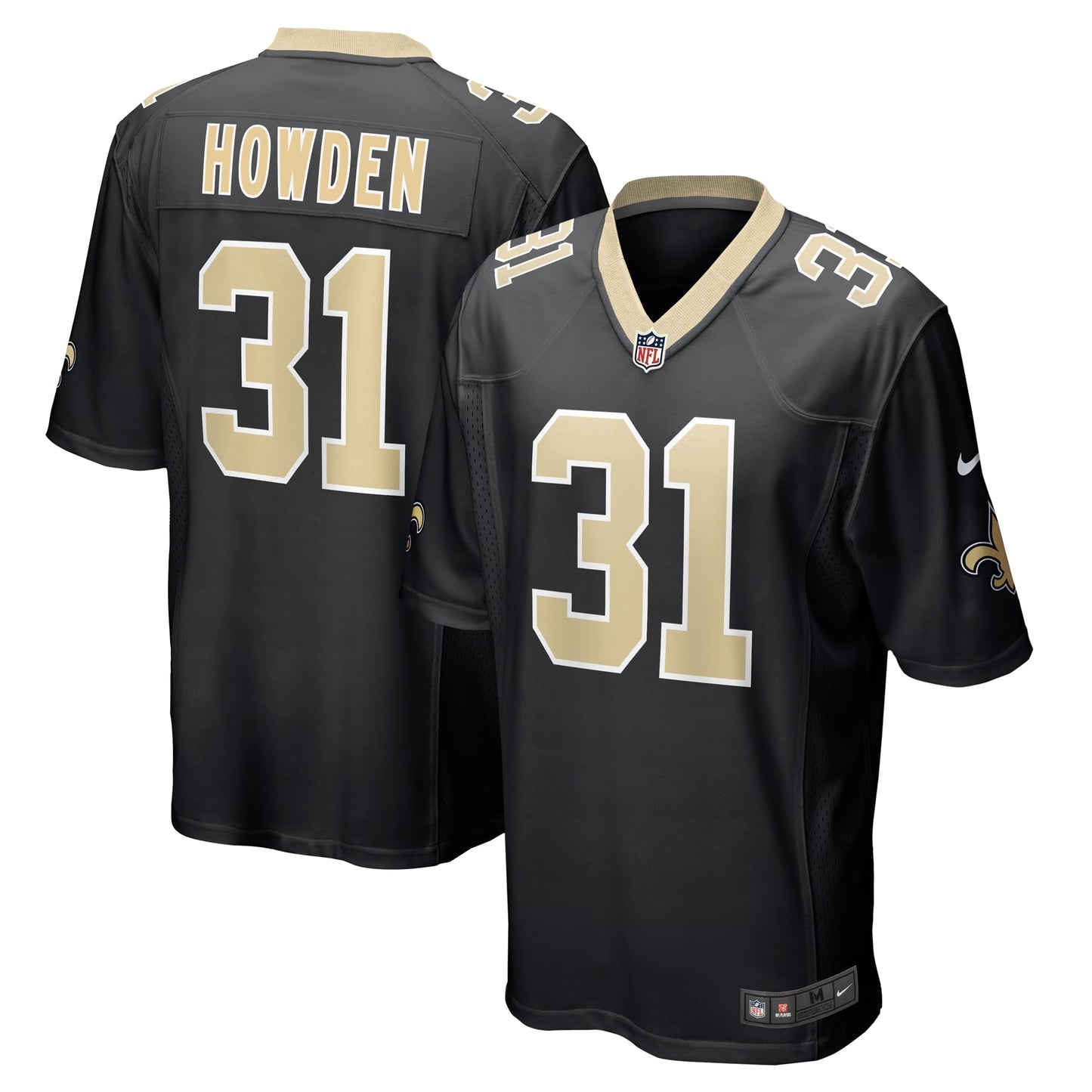 New Orleans Saints Jordan Howden Black Team Game Jersey basketball jersey product view 1