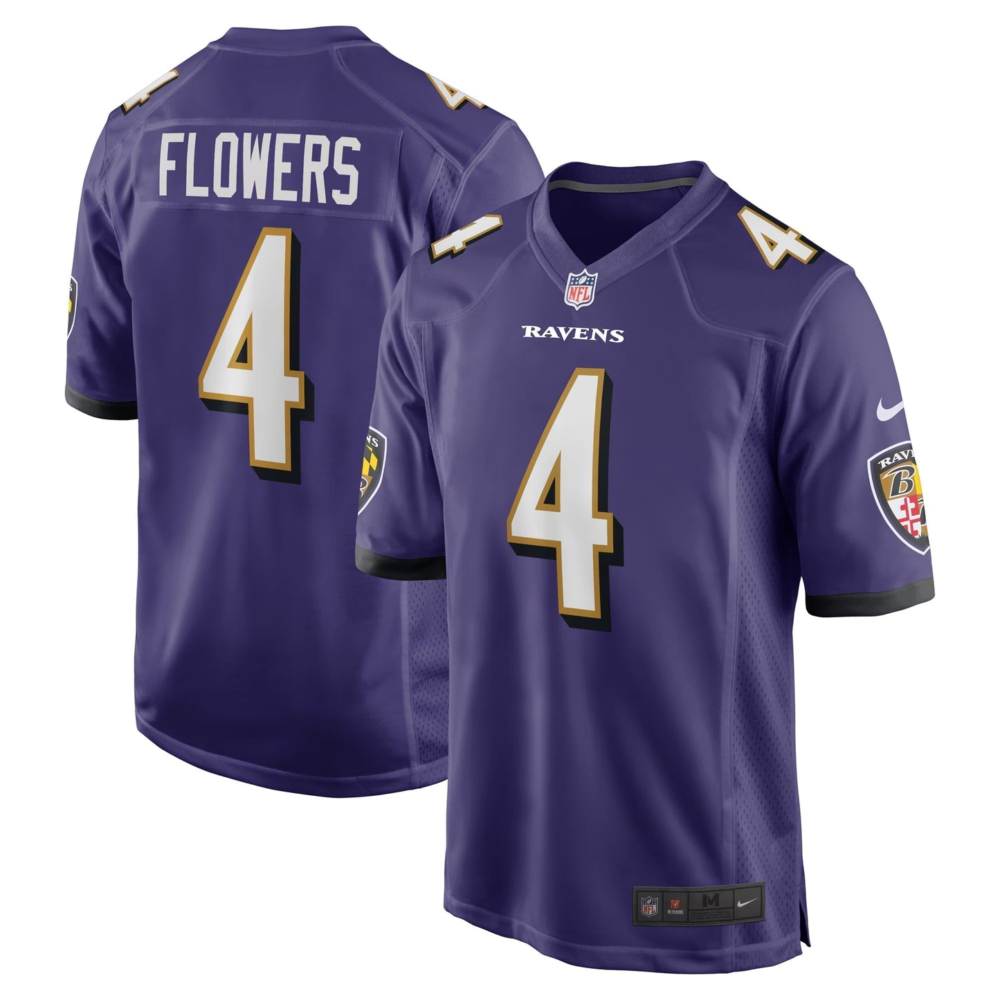 Baltimore Ravens Zay Flowers Purple Game Jersey football jersey product view 1