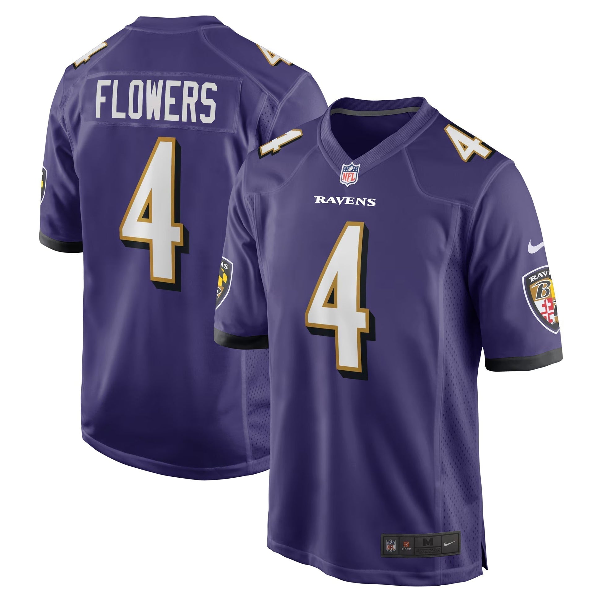 Baltimore Ravens Zay Flowers Purple Game Jersey football jersey product view 1