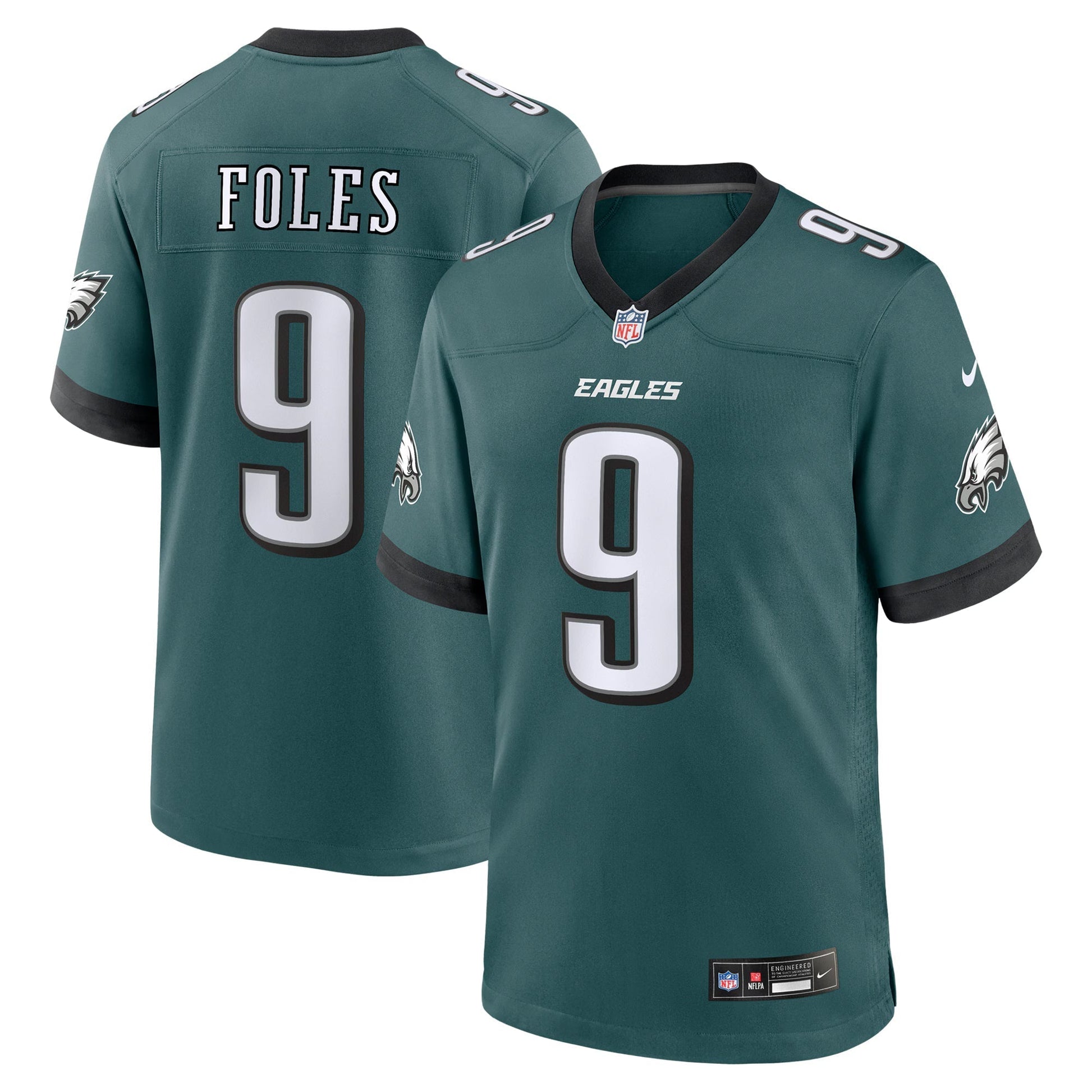 Philadelphia Eagles Nick Foles Midnight Green Team Retired Player Game Jersey football jersey product view 1