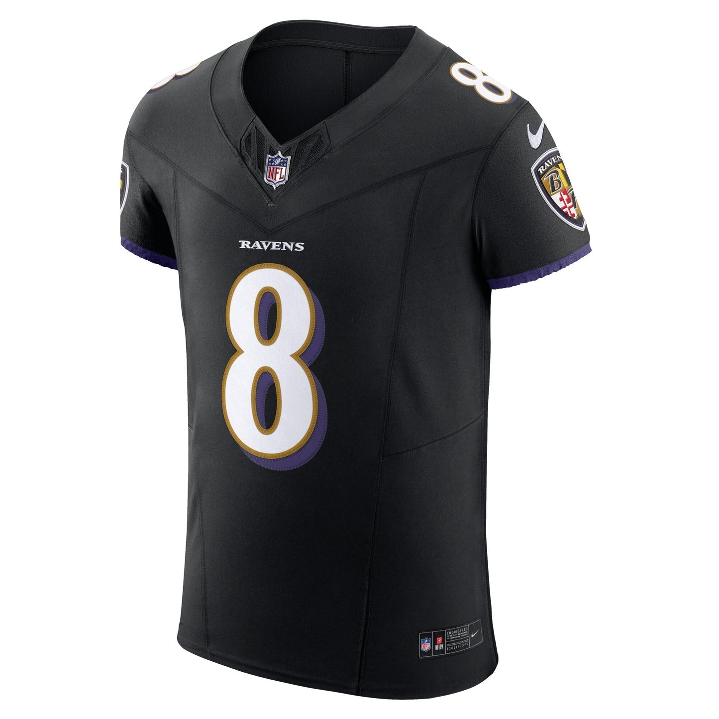 Baltimore Ravens Lamar Jackson Black Alternate Vapor F.U.S.E. Elite Jersey football jersey product view 2