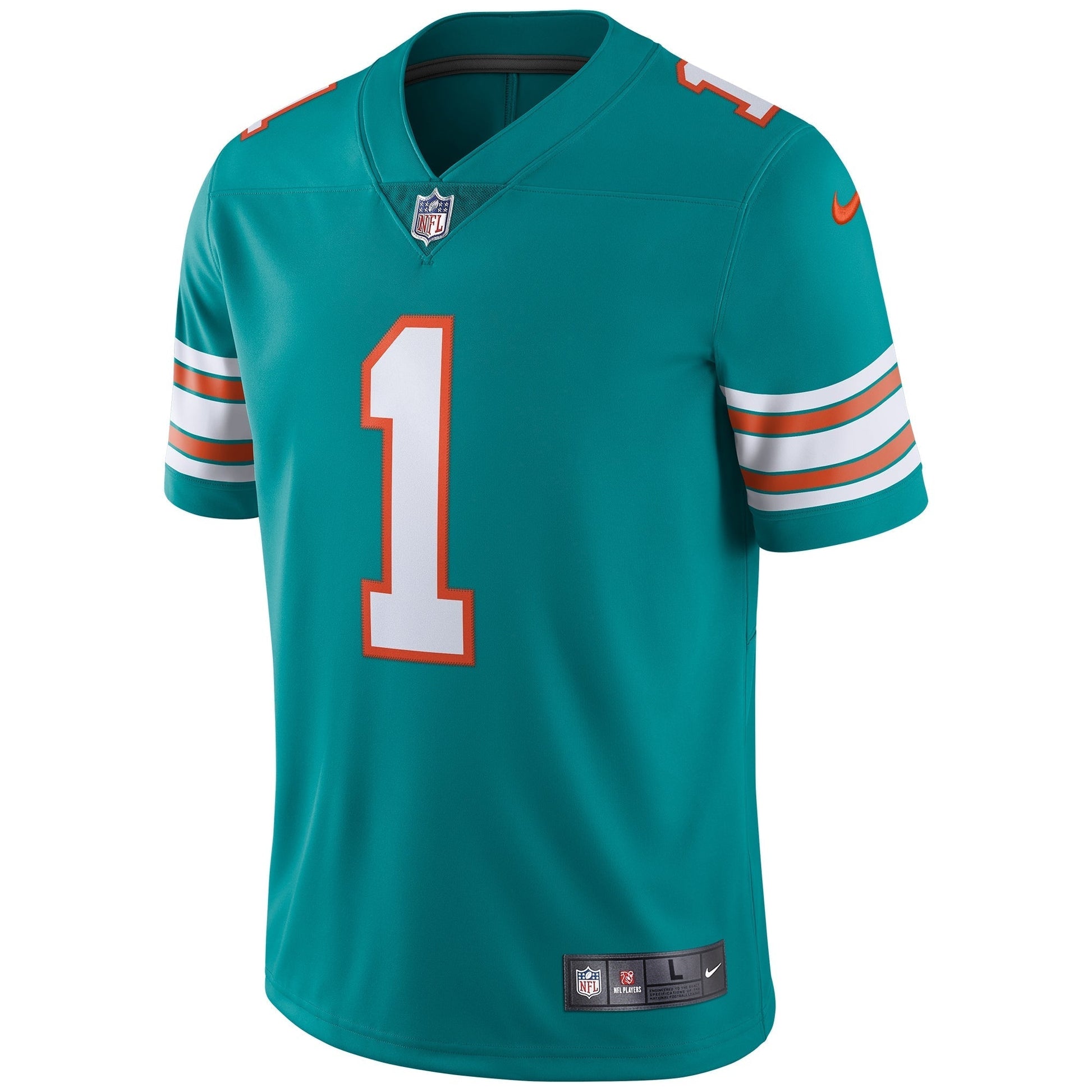Miami Dolphins Tua Tagovailoa Aqua Alternate Vapor Limited Jersey football jersey product view 1
