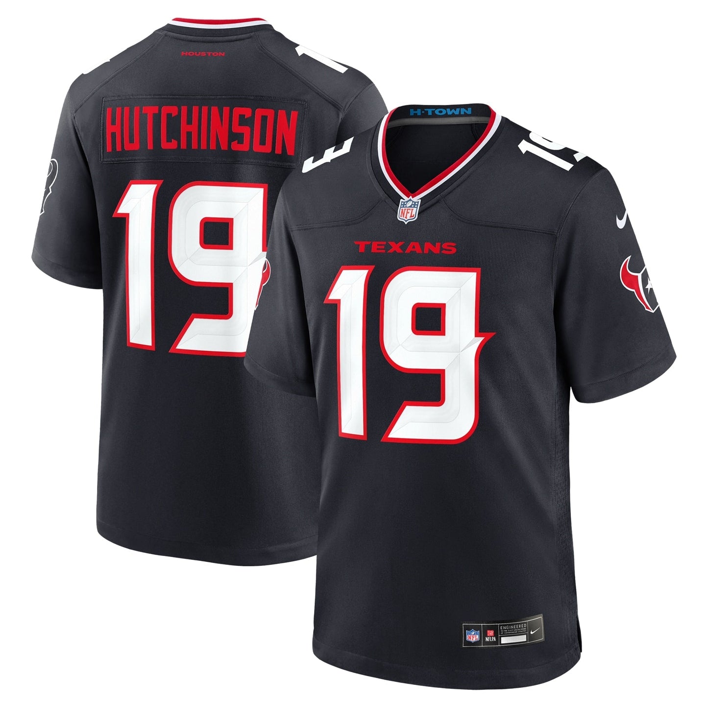 Houston Texans Xavier Hutchinson Navy Team Game Jersey football jersey product view 1