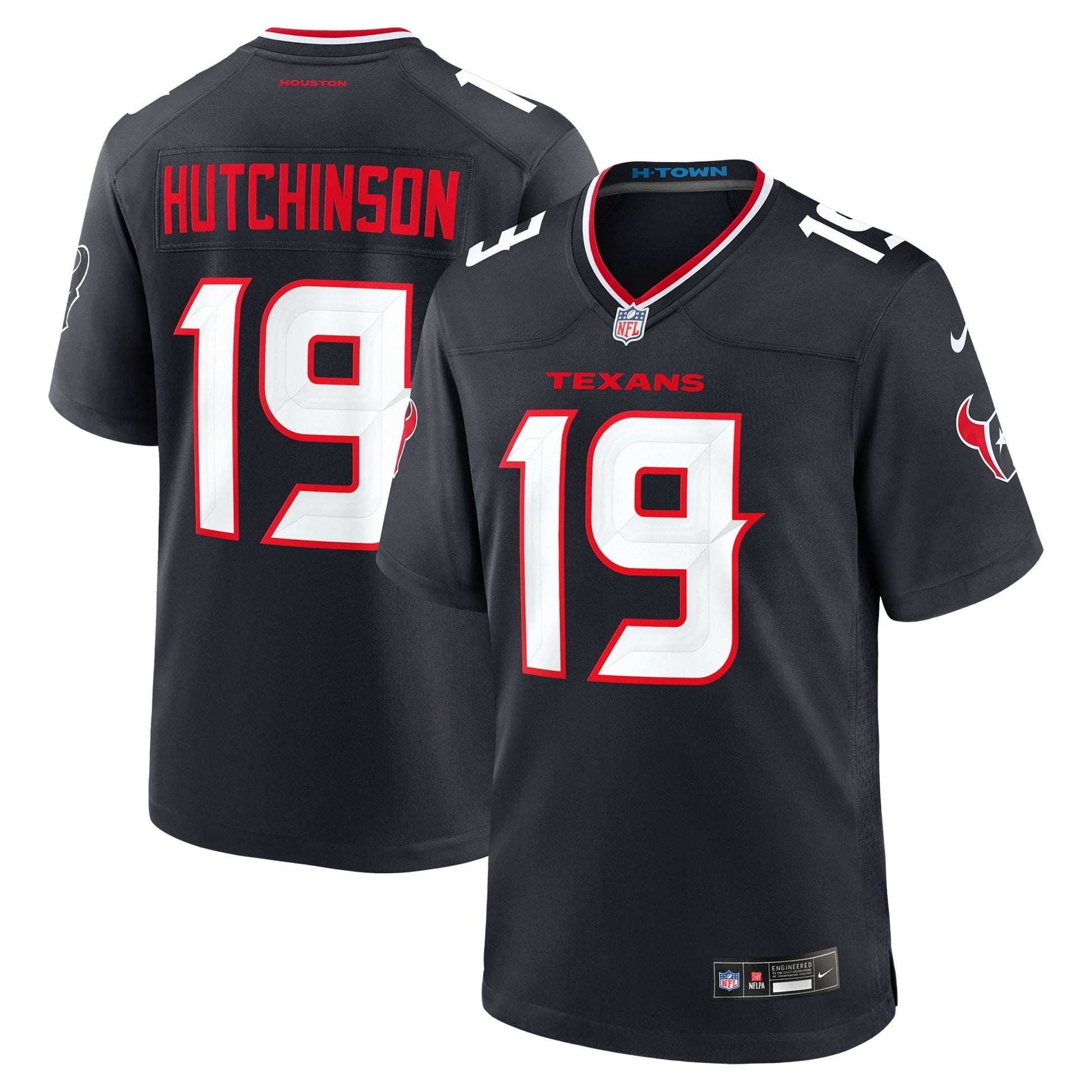 Houston Texans Xavier Hutchinson Navy Team Game Jersey football jersey product view 1