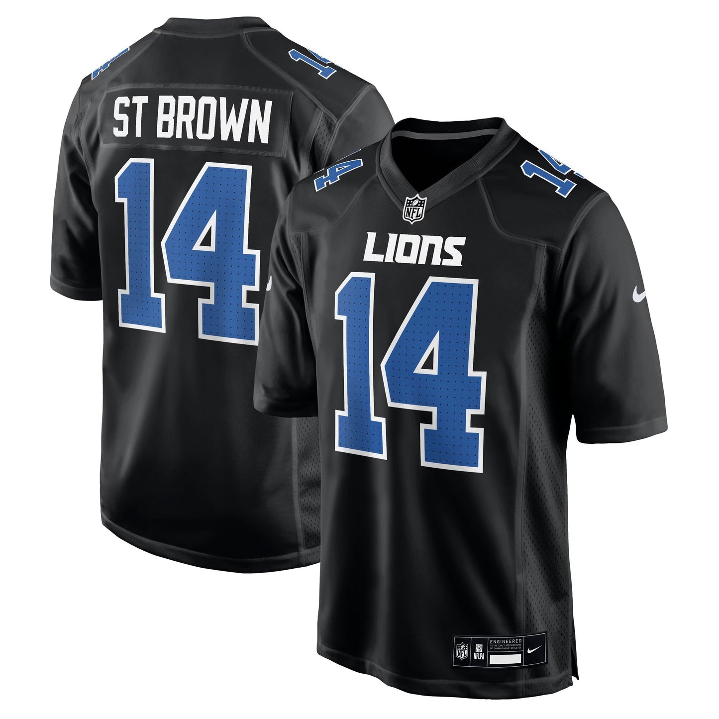 Detroit Lions Amon-Ra St. Brown Carbon Black Carbon Fashion Jersey football jersey product view 1