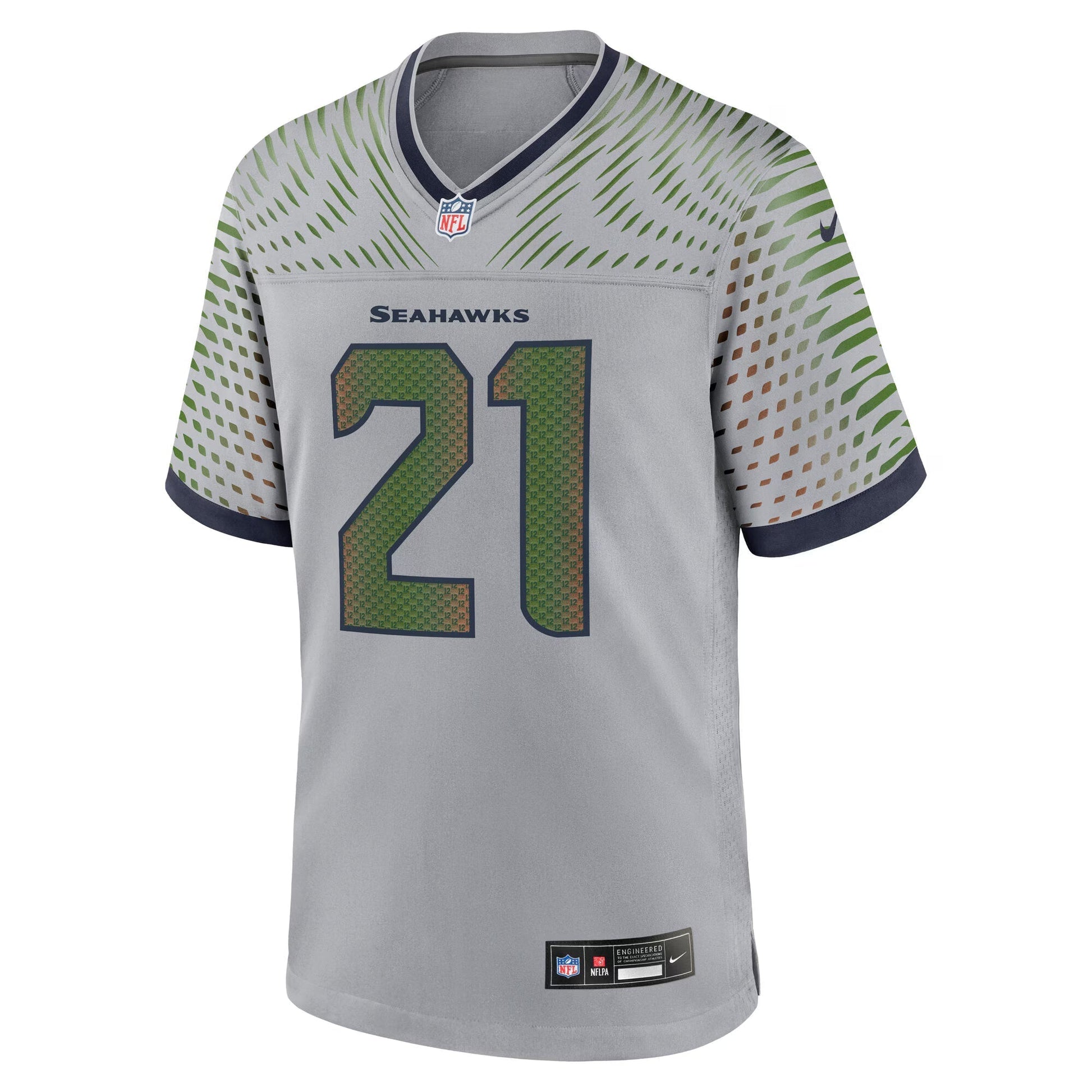 Seattle Seahawks Devon Witherspoon Wolf Gray 2025 Rivalries Collection Game Jersey football jersey product view 1