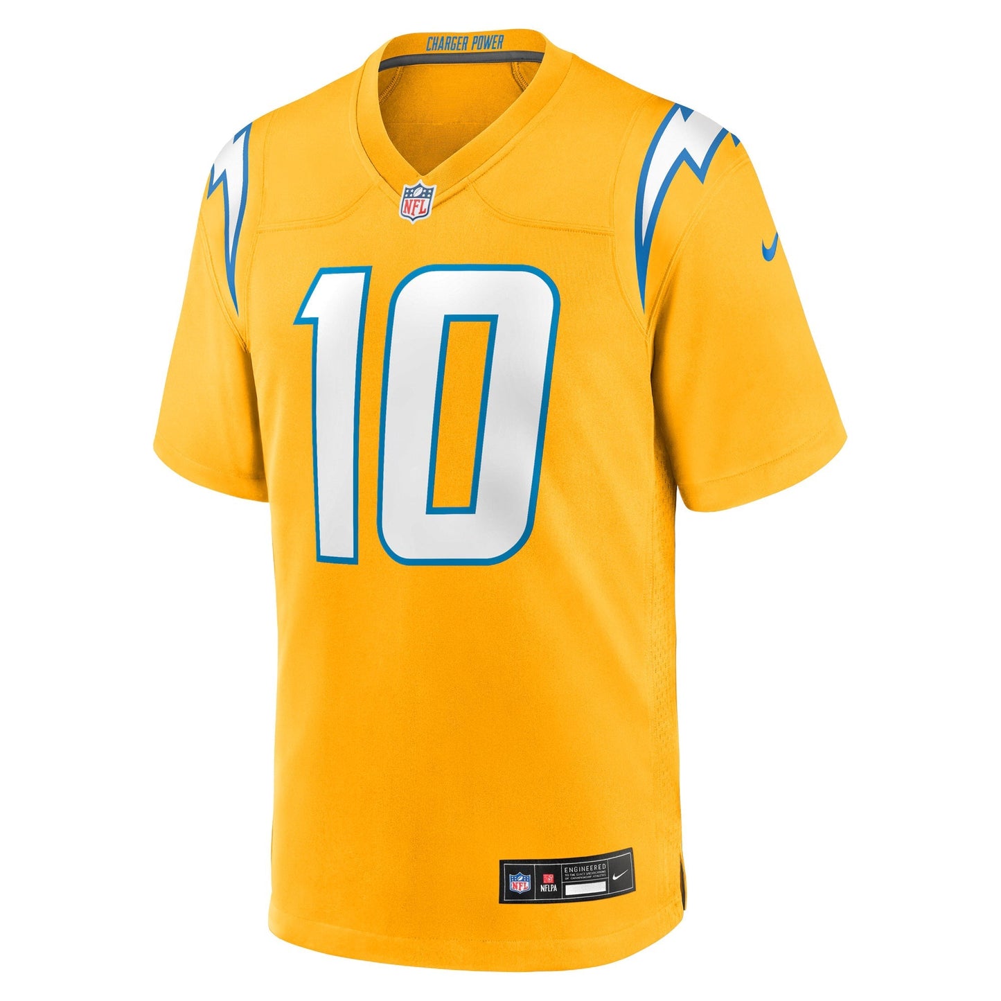 Los Angeles Chargers Justin Herbert Gold Alternate Charger Power Game Player Jersey football jersey product view 2