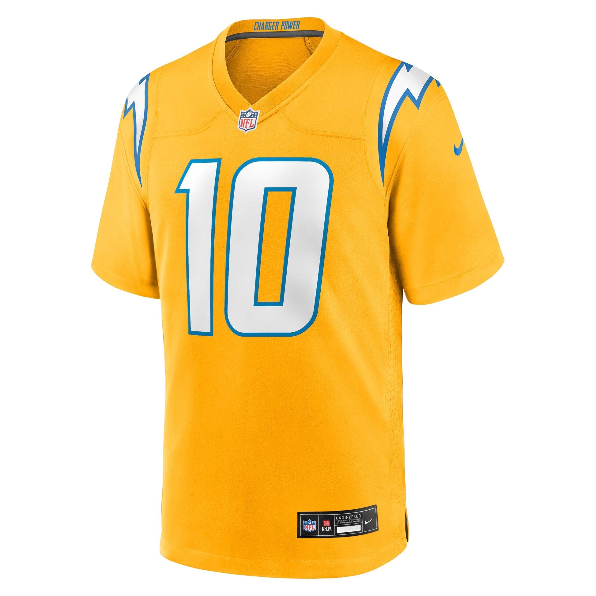 Los Angeles Chargers Justin Herbert Gold Alternate Charger Power Game Player Jersey football jersey product view 2