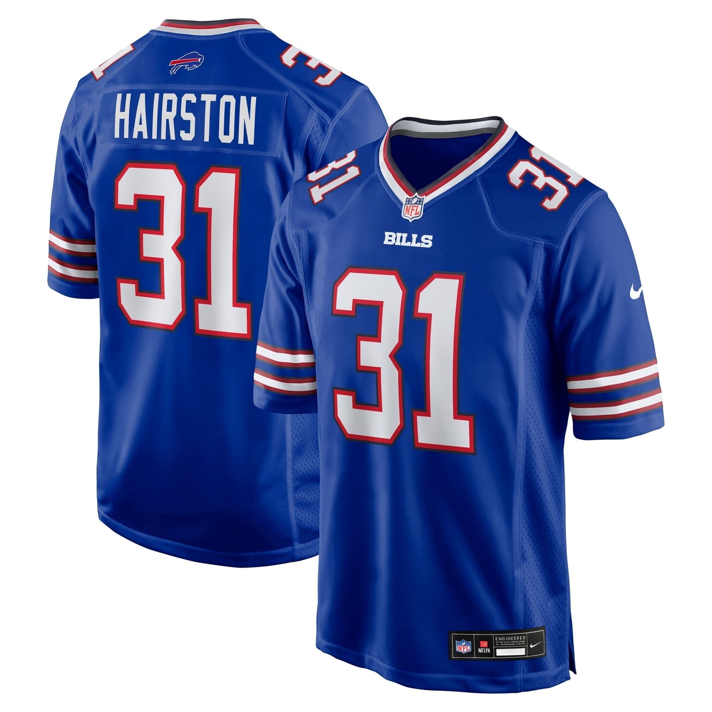 Buffalo Bills Maxwell Hairston Royal 2025 NFL Draft First Round Pick Game Jersey football jersey product view 1