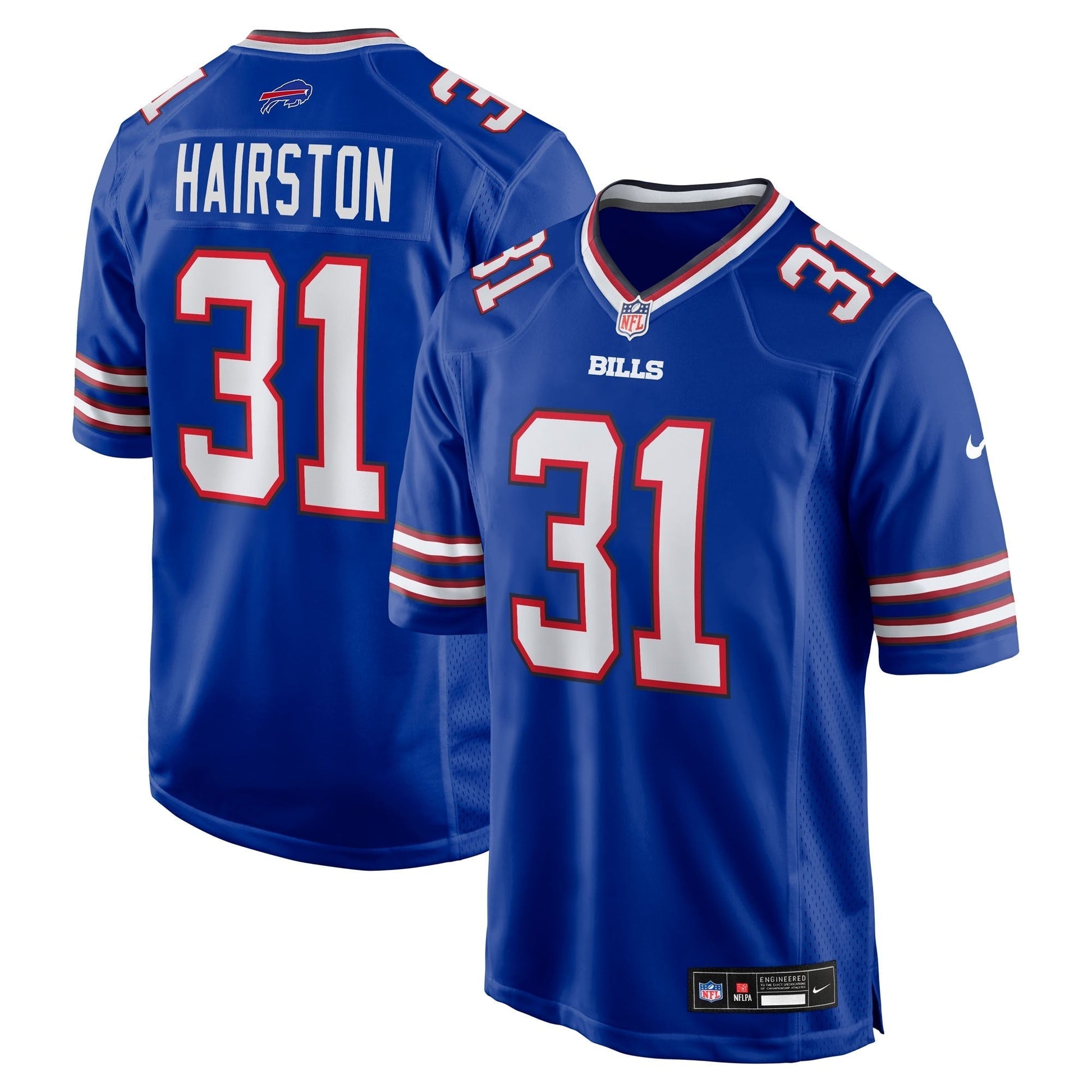 Buffalo Bills Maxwell Hairston Royal 2025 NFL Draft First Round Pick Game Jersey football jersey product view 1