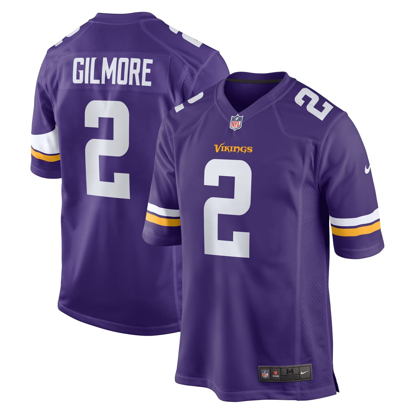 Minnesota Vikings Stephon Gilmore Purple Game Jersey football jersey product view 1