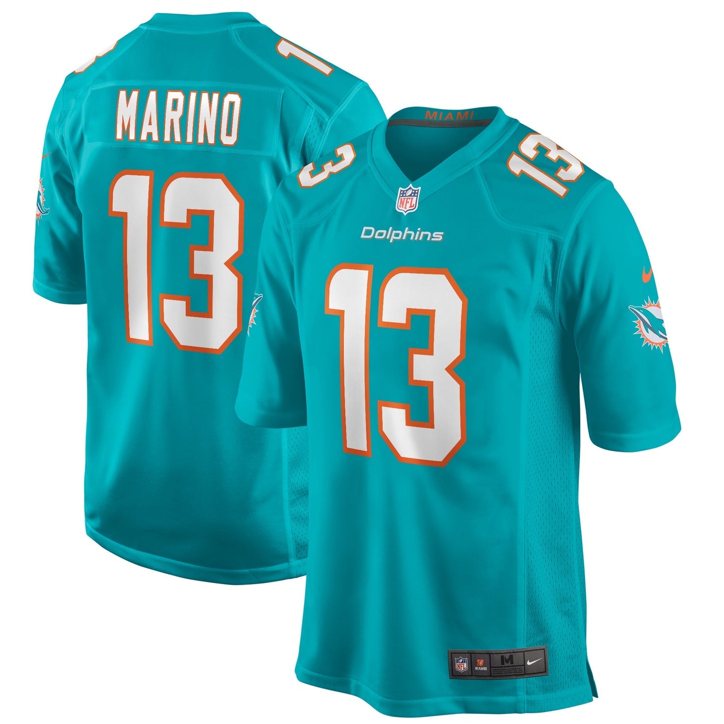 Miami Dolphins Dan Marino Aqua Game Retired Player Jersey football jersey product view 1