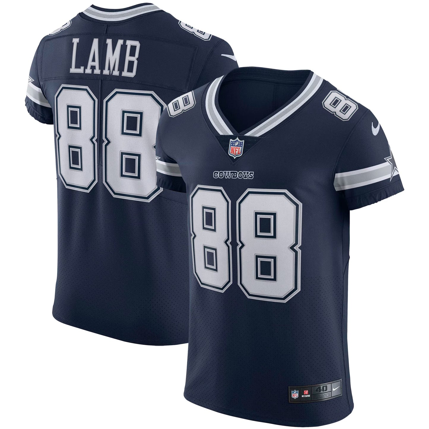 Dallas Cowboys CeeDee Lamb Navy Vapor Elite Jersey football jersey product view 1