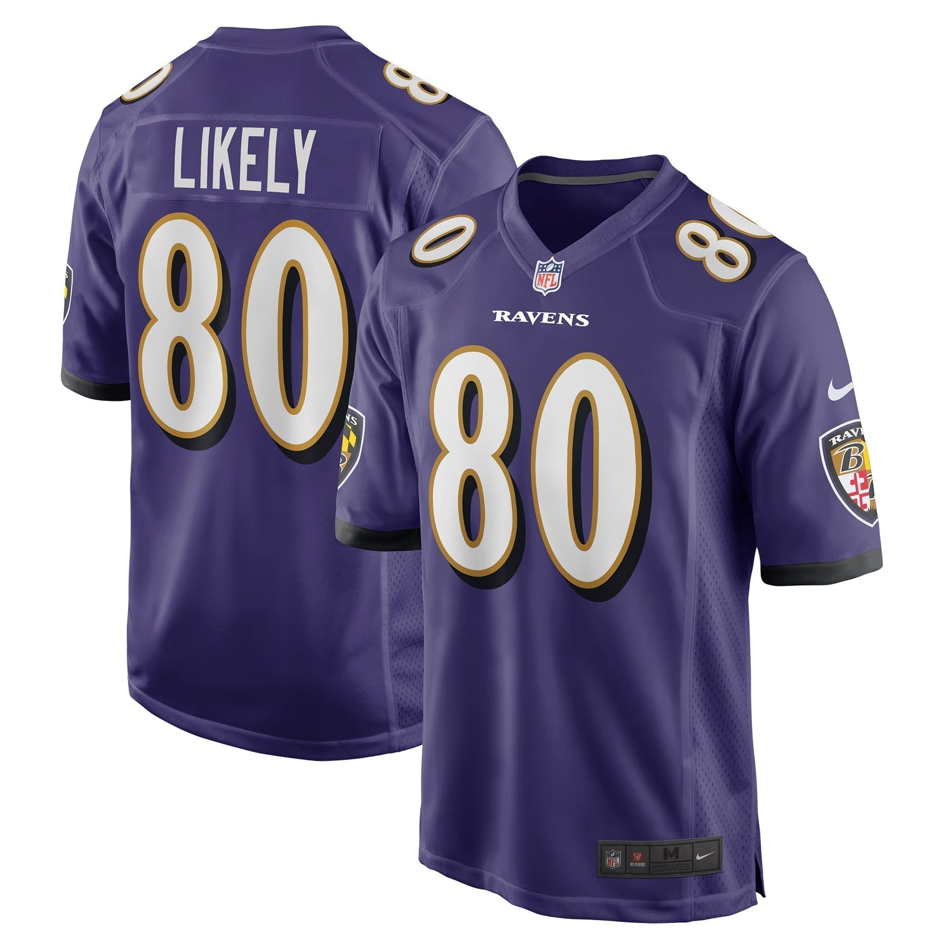 Baltimore Ravens Isaiah Likely Purple Player Game Jersey football jersey product view 1