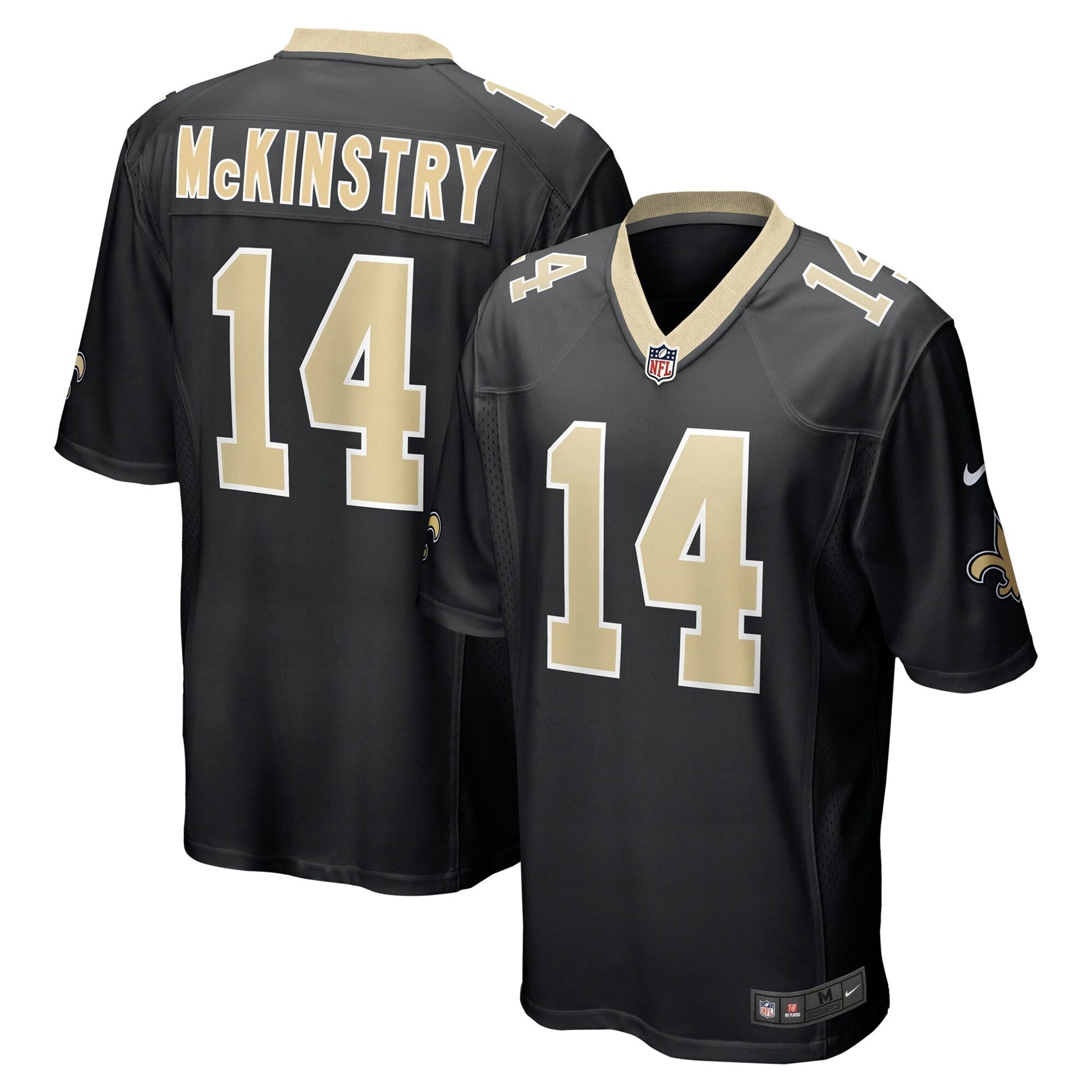 New Orleans Saints Ga'Quincy McKinstry Black Player Game Jersey football jersey product view 1