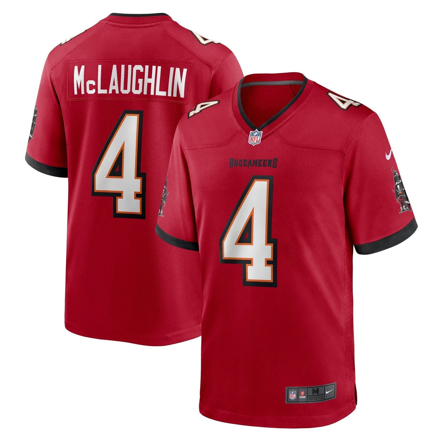 Tampa Bay Buccaneers Chase McLaughlin Red Game Player Jersey football jersey product view 1