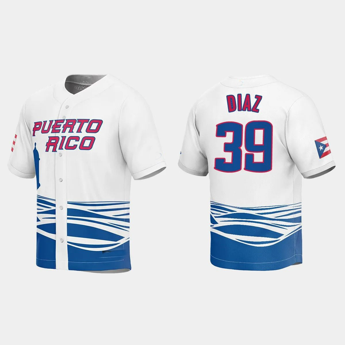 #39 EDWIN DIAZ PUERTO RICO BASEBALL 2023 WORLD BASEBALL CLASSIC JERSEY ¨C WHITE Stitches Baseball Jerseys baseball jersey product view 1
