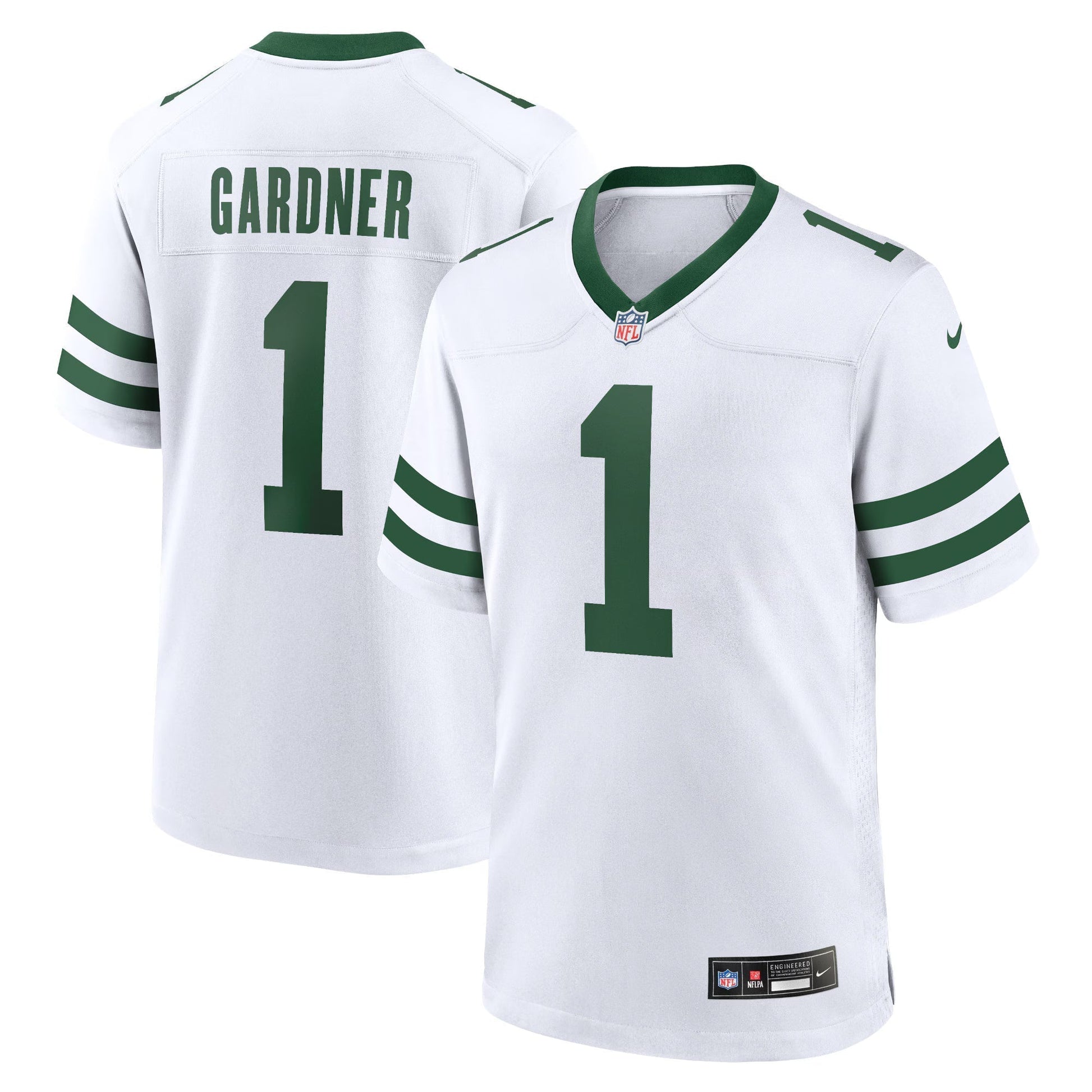 New York Jets Ahmad Sauce Gardner Legacy White Game Jersey football jersey product view 1