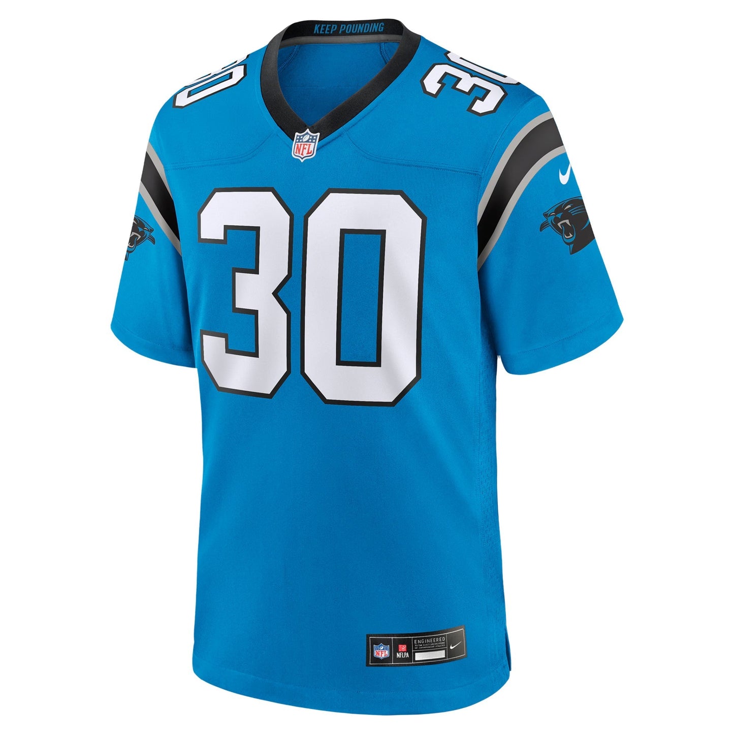 Carolina Panthers Chuba Hubbard Blue Alternate Game Jersey football jersey product view 2