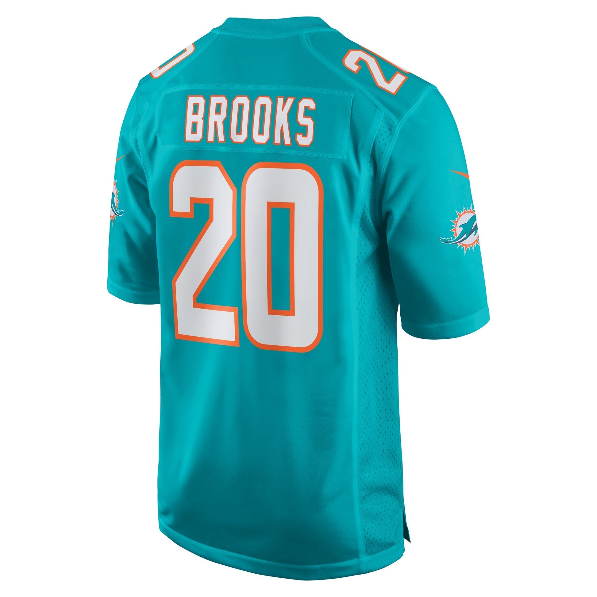 Miami Dolphins Jordyn Brooks Aqua Game Jersey football jersey product view 3