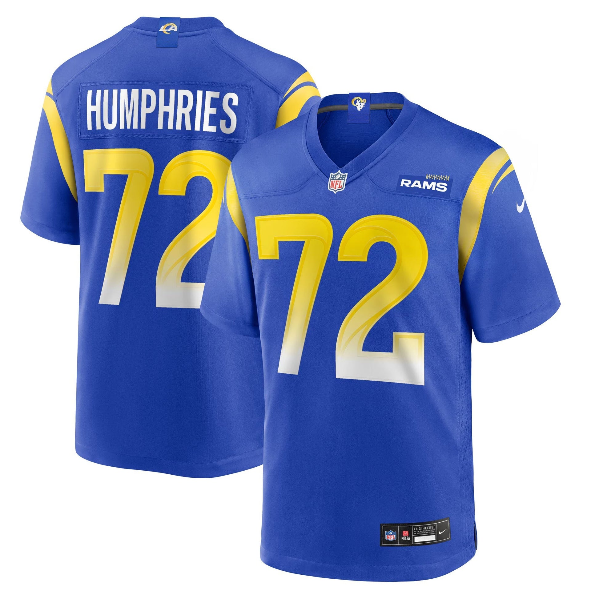 Los Angeles Rams D.J. Humphries Royal Team Game Jersey football jersey product view 1
