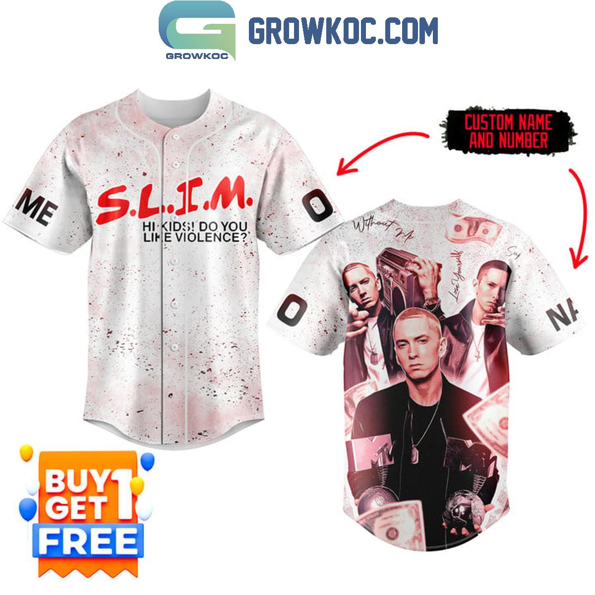 Eminem Hi Kids Slim Shady Personalized Baseball Jersey Unisex T-shirt, Sweatshirt, Hoodie, Long Sleeve Tee - T-Shirt, Sweatshirt, Hoodie