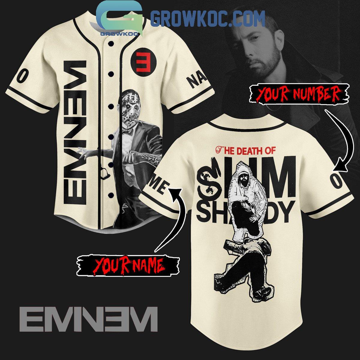 Eminem The Death Of Slim Shady 2024 Personalized Baseball Jersey Unisex T-shirt, Sweatshirt, Hoodie, Long Sleeve Tee - T-Shirt, Sweatshirt, Hoodie