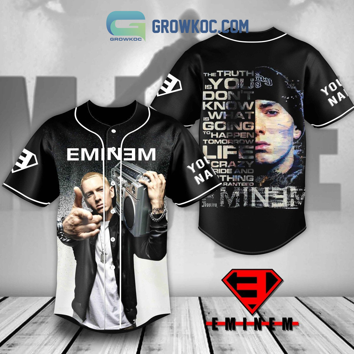 Eminem The Truth Is You Dont Know What Is Going To Happen Tomorrow Baseball Jersey Unisex T-shirt, Sweatshirt, Hoodie, Long Sleeve Tee - T-Shirt, Sweatshirt, Hoodie