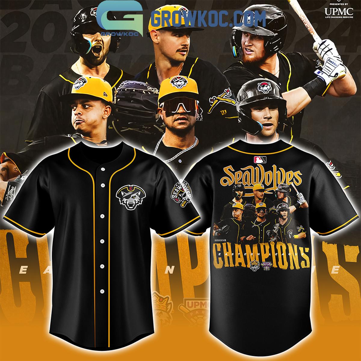 Erie SeaWolves 2024 Eastern League Champions Baseball Jersey Unisex T-shirt, Sweatshirt, Hoodie, Long Sleeve Tee - T-Shirt, Sweatshirt, Hoodie