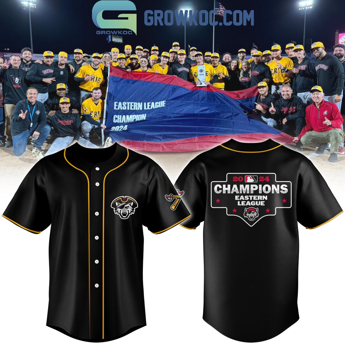 Erie SeaWolves The Champions Of Eastern League 2024 Baseball Jersey Unisex T-shirt, Sweatshirt, Hoodie, Long Sleeve Tee - T-Shirt, Sweatshirt, Hoodie