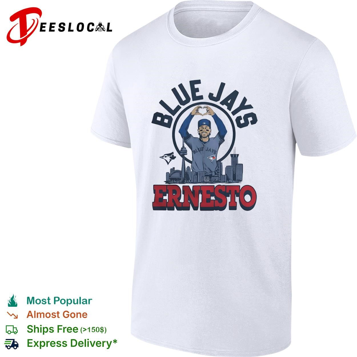 Ernesto Toronto Blue Jays player skyline shirt Unisex T-shirt, Sweatshirt, Hoodie, Long Sleeve Tee - T-Shirt, Sweatshirt, Hoodie