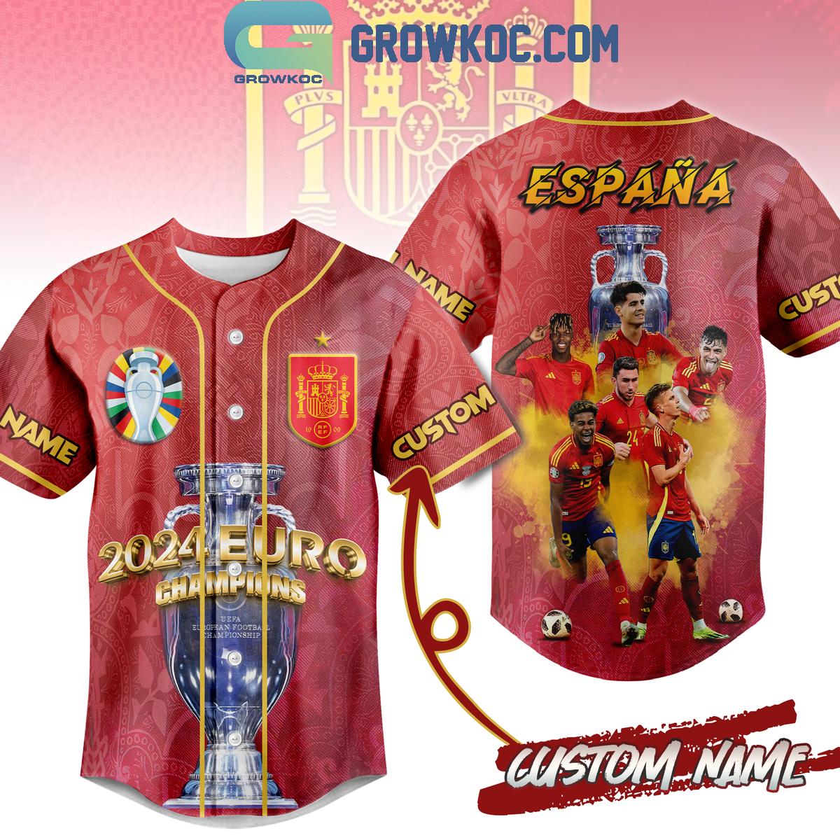 Euro 2024 Champions Spain National Team Personalized Baseball Jersey Unisex T-shirt, Sweatshirt, Hoodie, Long Sleeve Tee - T-Shirt, Sweatshirt, Hoodie