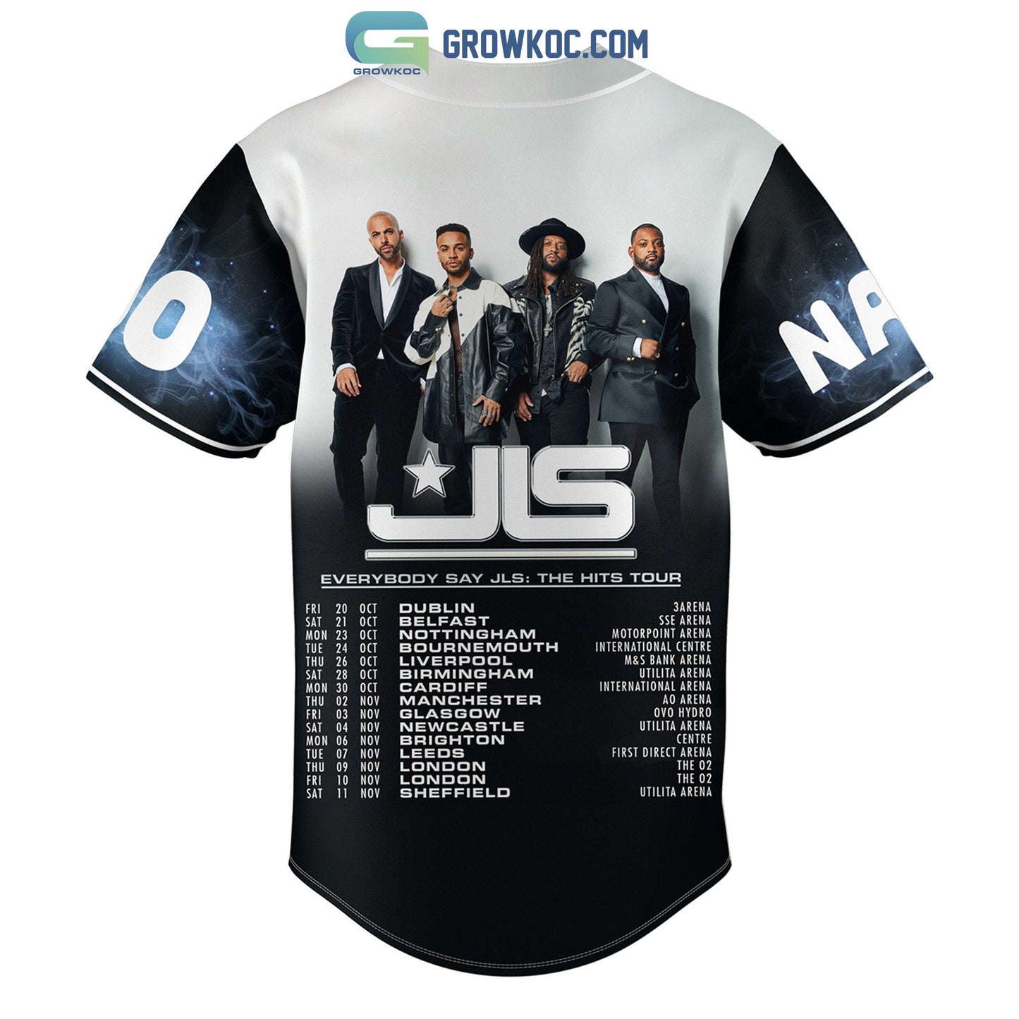 Everybody Say JLS The Hits Tour Personalized Baseball Jersey Unisex T-shirt, Sweatshirt, Hoodie, Long Sleeve Tee - T-Shirt, Sweatshirt, Hoodie