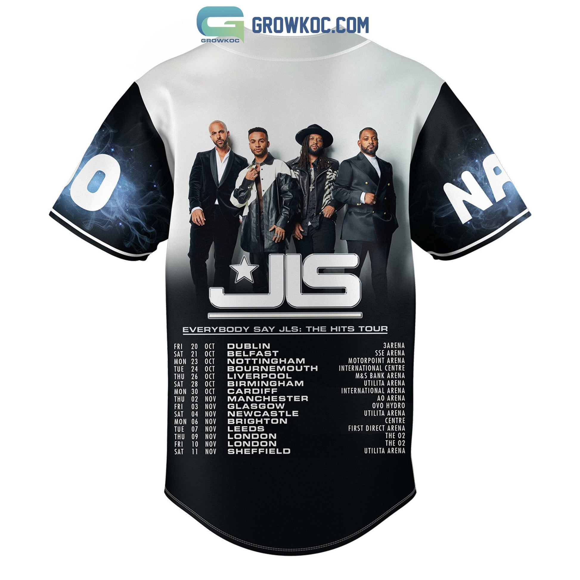 Everybody Say JLS The Hits Tour Personalized Baseball Jersey Unisex T-shirt, Sweatshirt, Hoodie, Long Sleeve Tee - T-Shirt, Sweatshirt, Hoodie