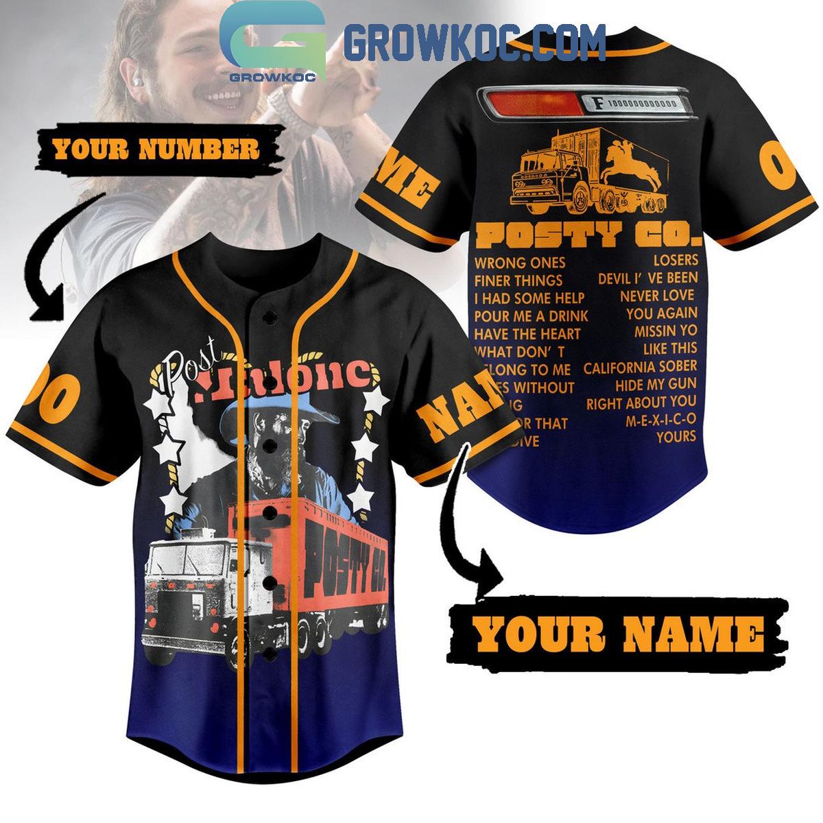 F-1 Trillion Album Of Post Malone Posty Co. Personalized Baseball Jersey Unisex T-shirt, Sweatshirt, Hoodie, Long Sleeve Tee - T-Shirt, Sweatshirt, Hoodie