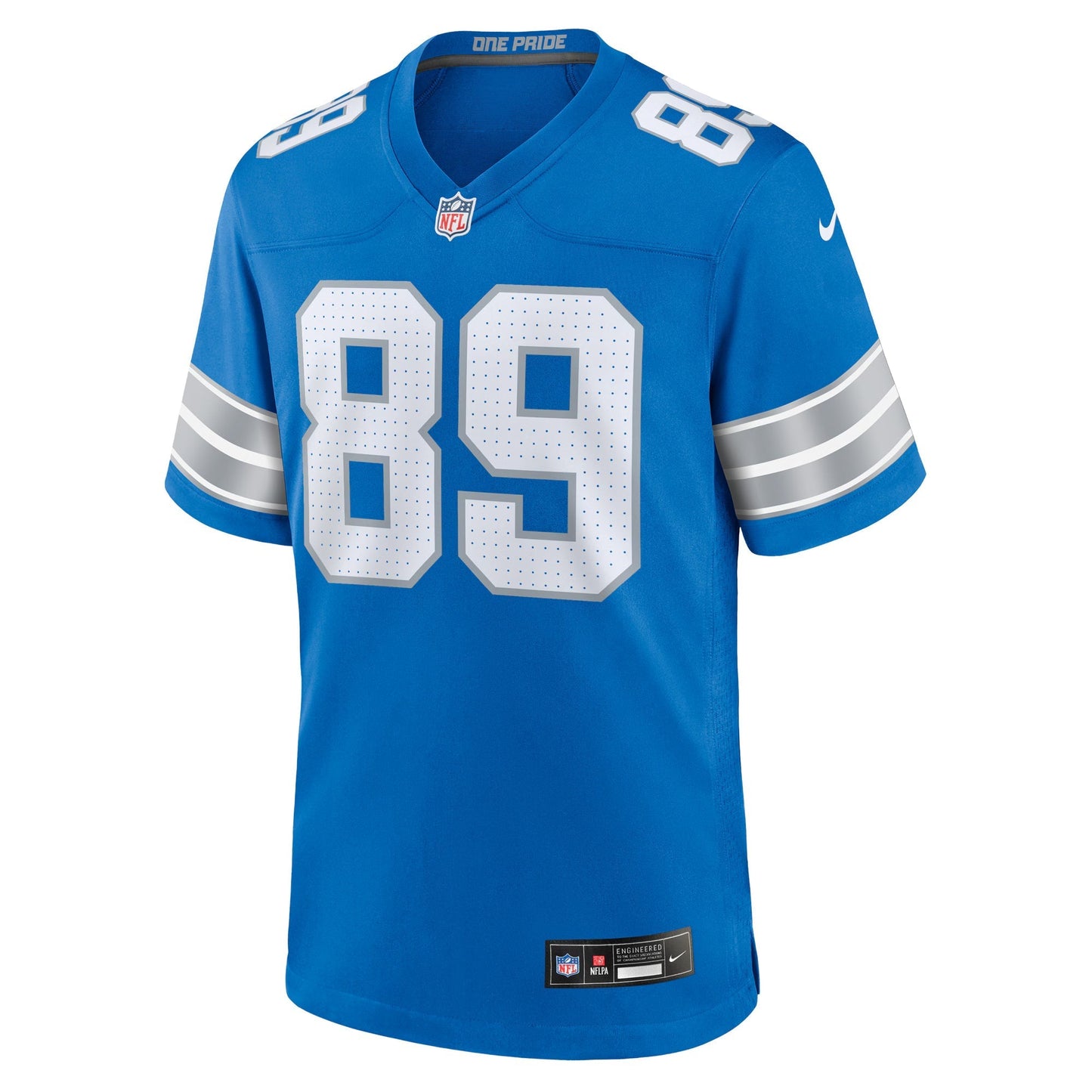 Detroit Lions Brock Wright Blue Team Game Jersey football jersey product view 1