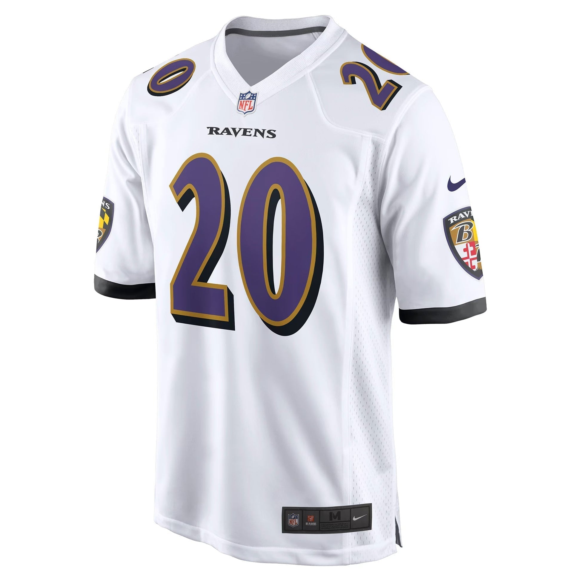 Baltimore Ravens Ed Reed White Retired Player Game Jersey football jersey product view 2