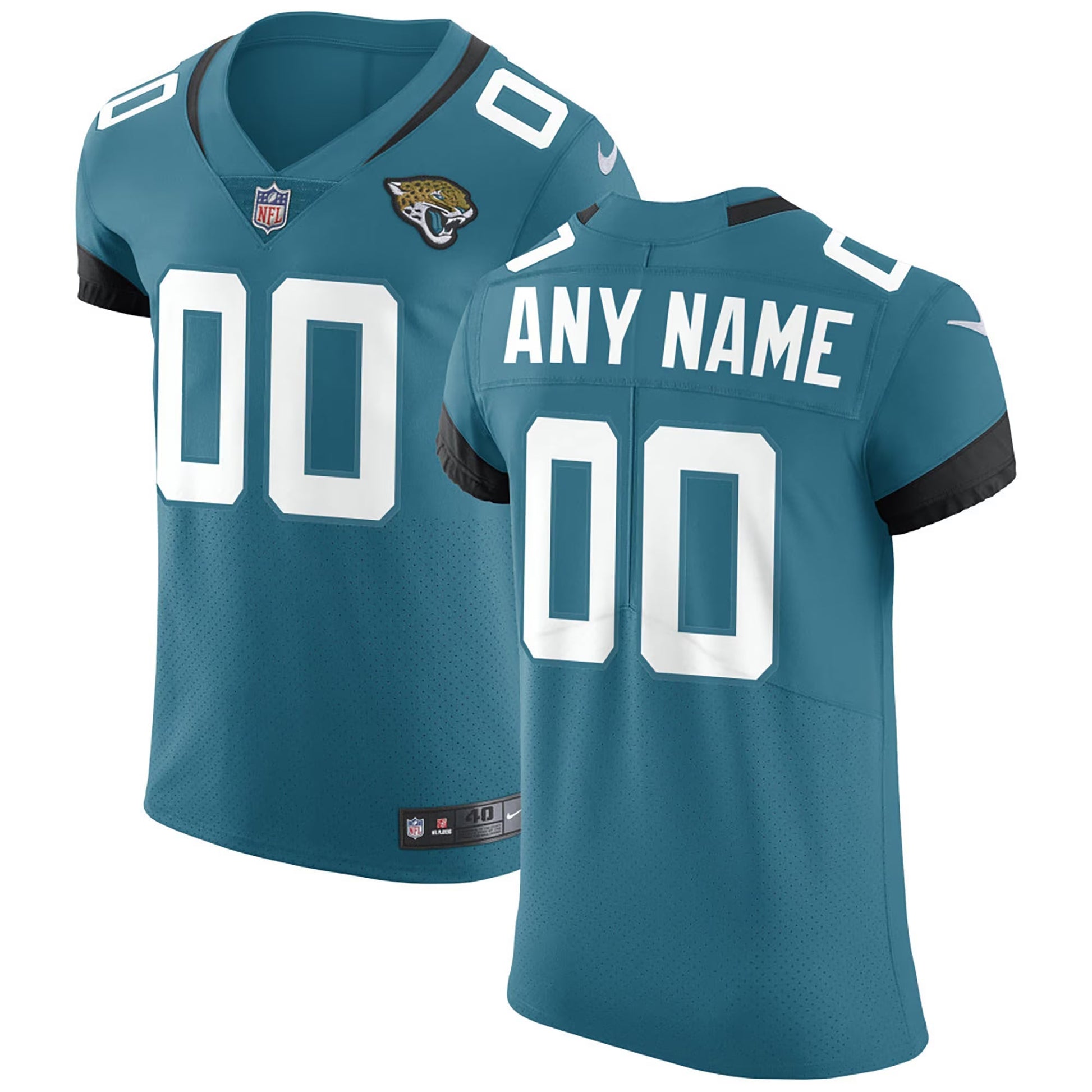 Jacksonville Jaguars Teal Vapor Untouchable Elite Custom Jersey football jersey product view 1