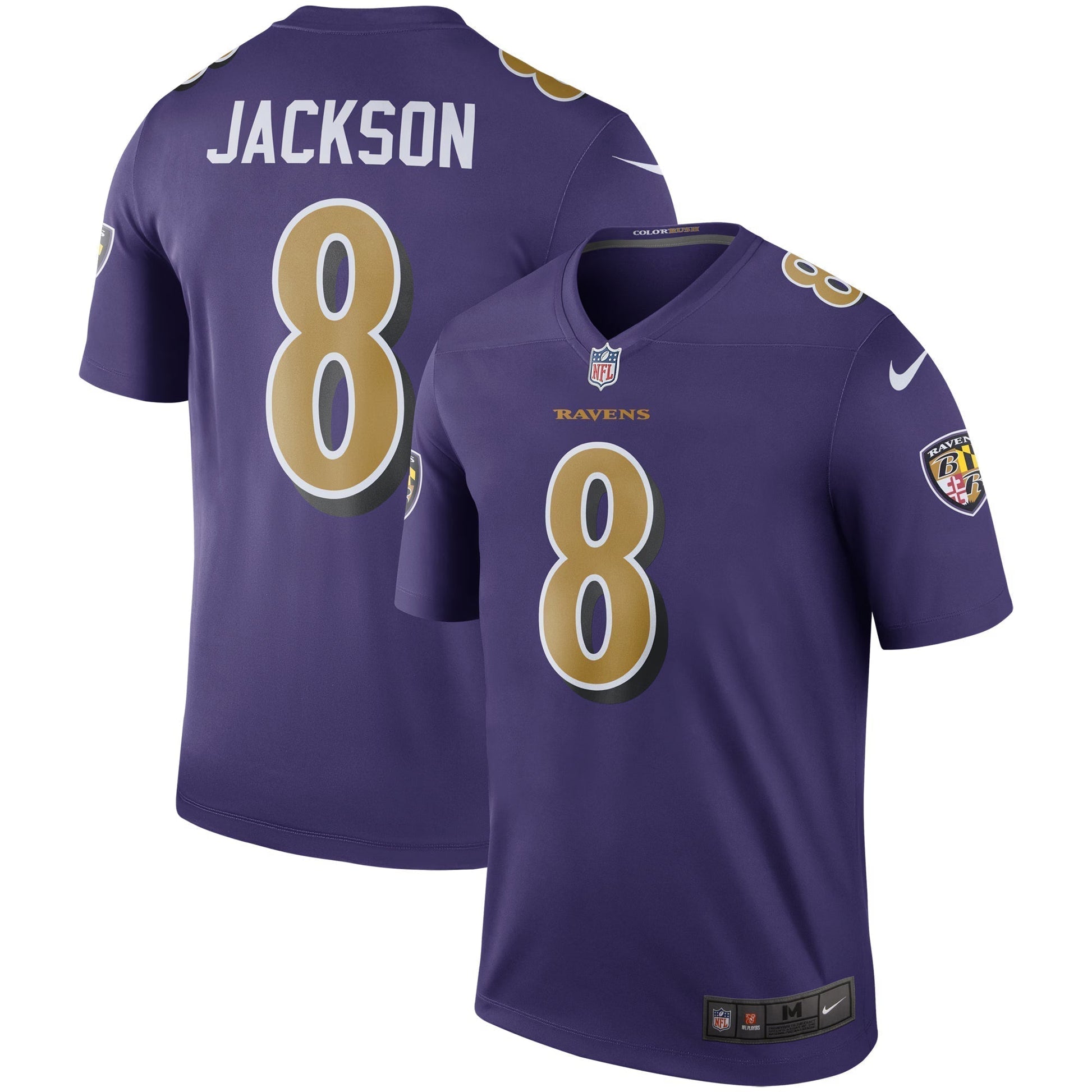Baltimore Ravens Lamar Jackson Purple Legend Player Performance Top football jersey product view 1
