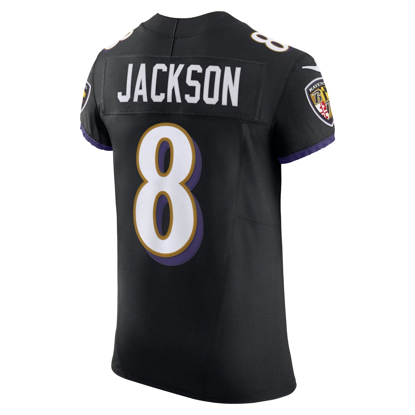 Baltimore Ravens Lamar Jackson Black Alternate Vapor F.U.S.E. Elite Jersey football jersey product view 3