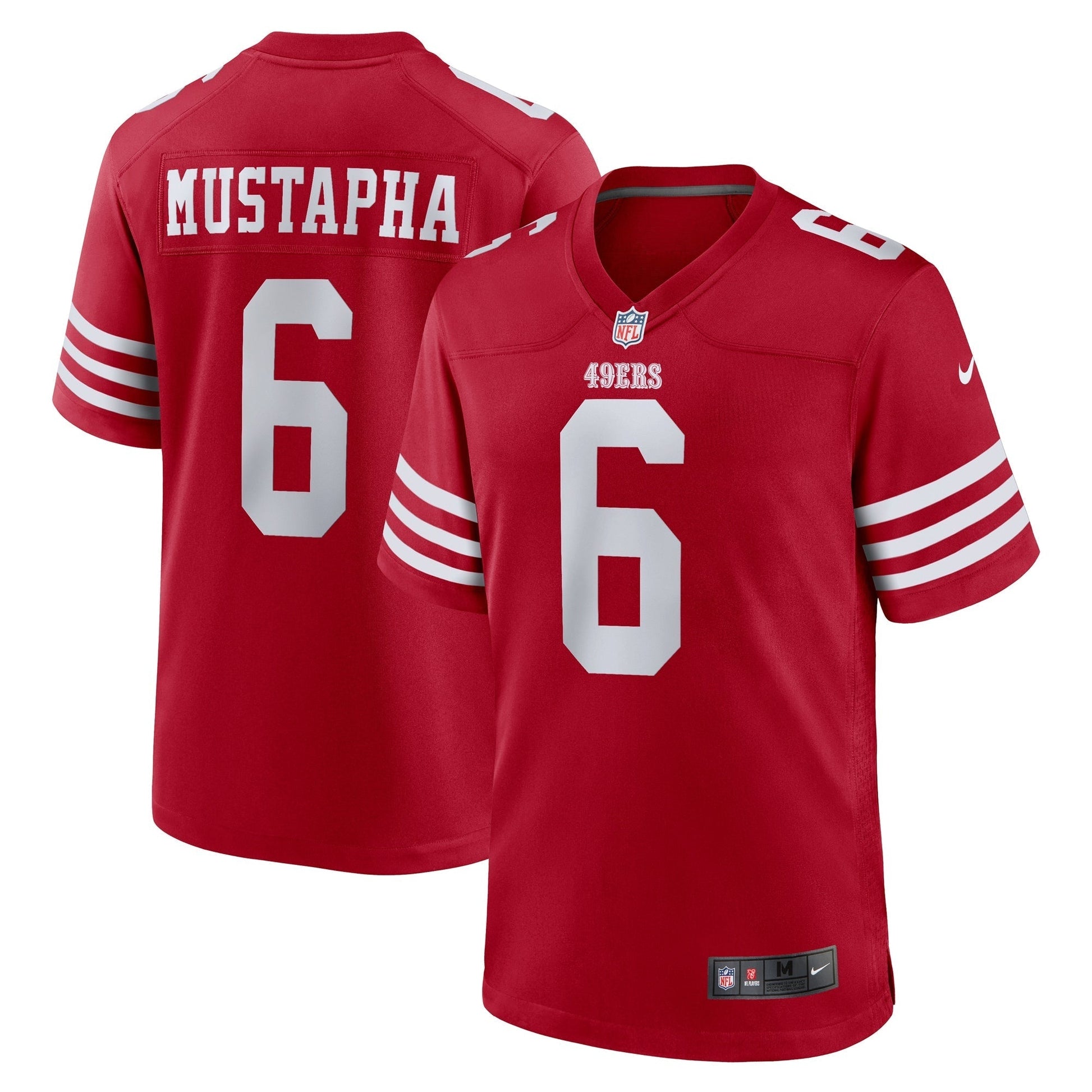San Francisco 49ers Malik Mustapha Scarlet Game Jersey football jersey product view 1