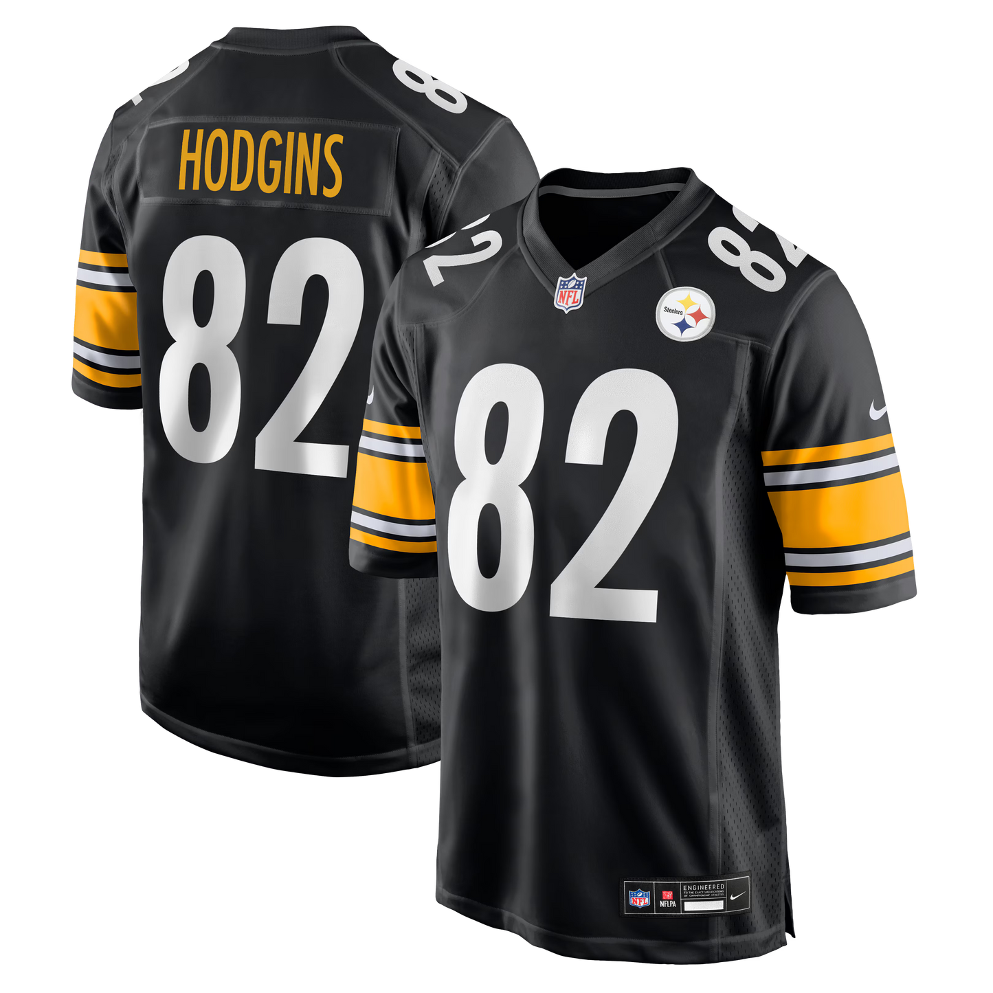 Pittsburgh Steelers Isaiah Hodgins Black Team Game Jersey football jersey product view 1