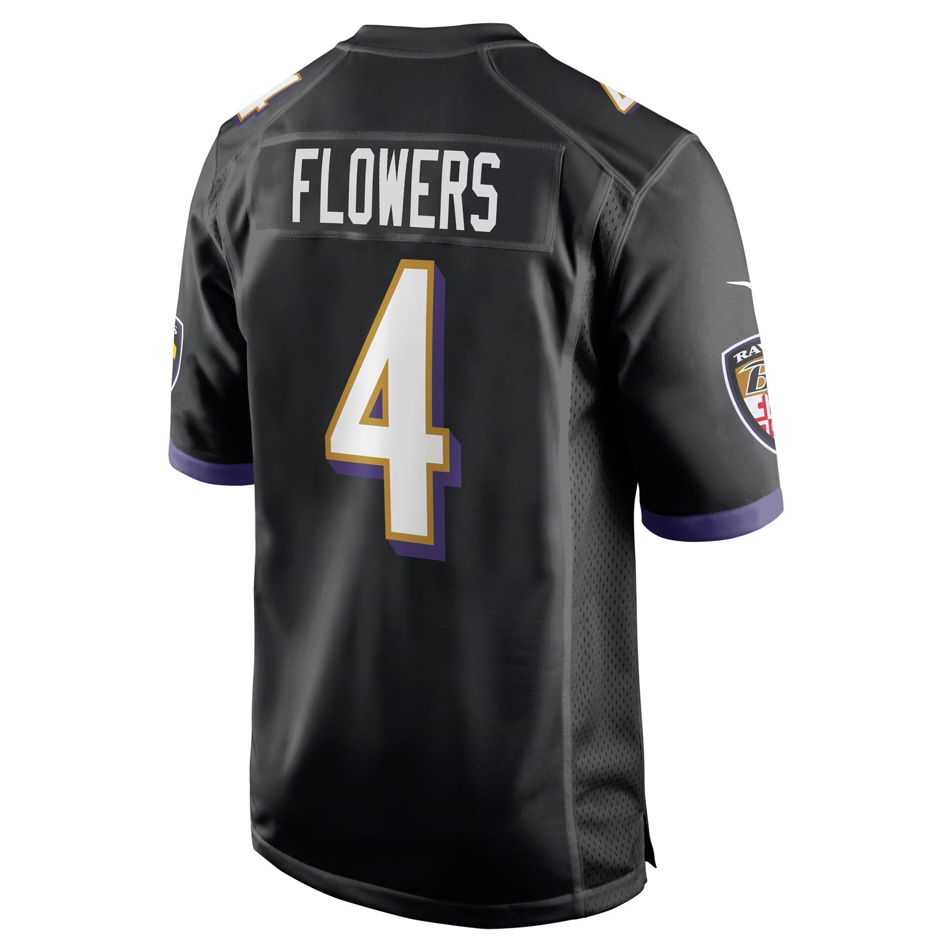 Baltimore Ravens Zay Flowers Black Alternate Game Jersey football jersey product view 3