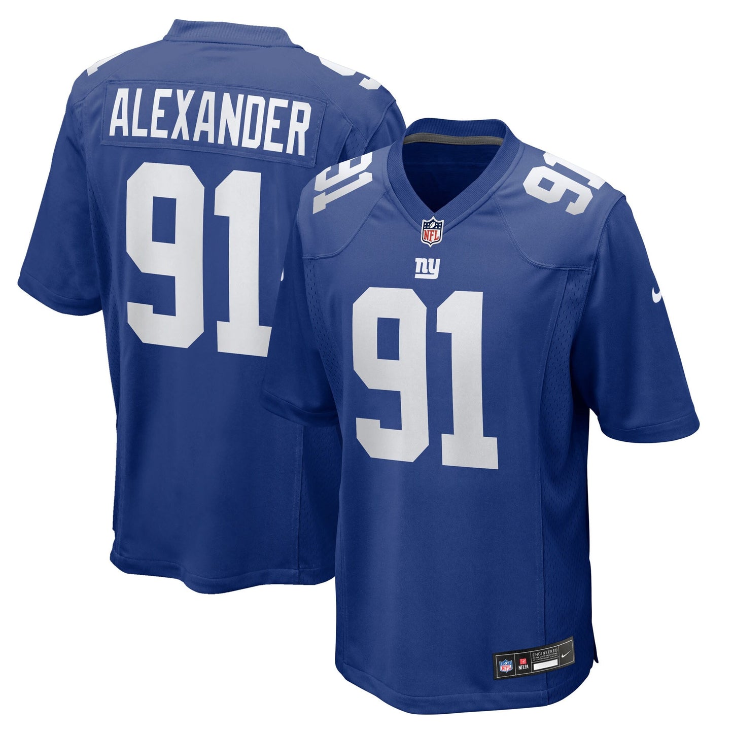 New York Giants Darius Alexander Royal Team Game Jersey football jersey product view 1