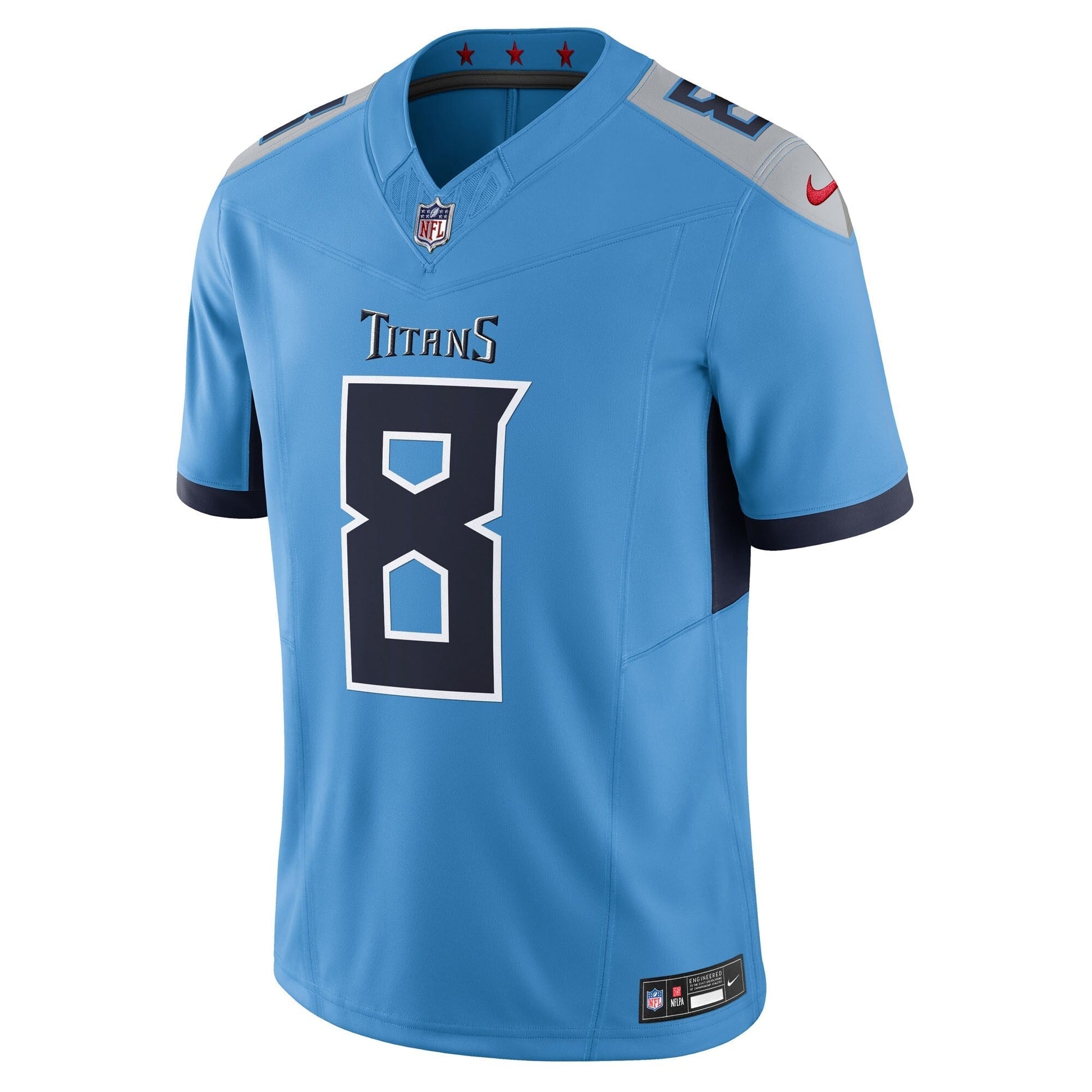 Tennessee Titans Will Levis Light Blue Alternate Vapor F.U.S.E. Limited Jersey football jersey product view 1